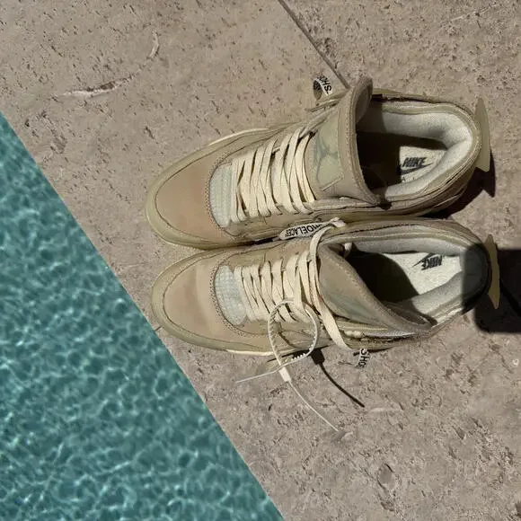 FLAWED Nike Air Jordan 4 Retro Off-White Sail Sneakers